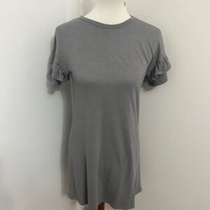 Gray Ruffle Sleeve Women's Dress